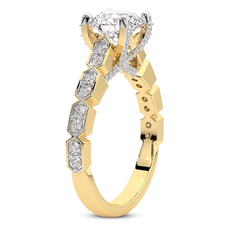 Calista Side Stone Lab Diamond Ring