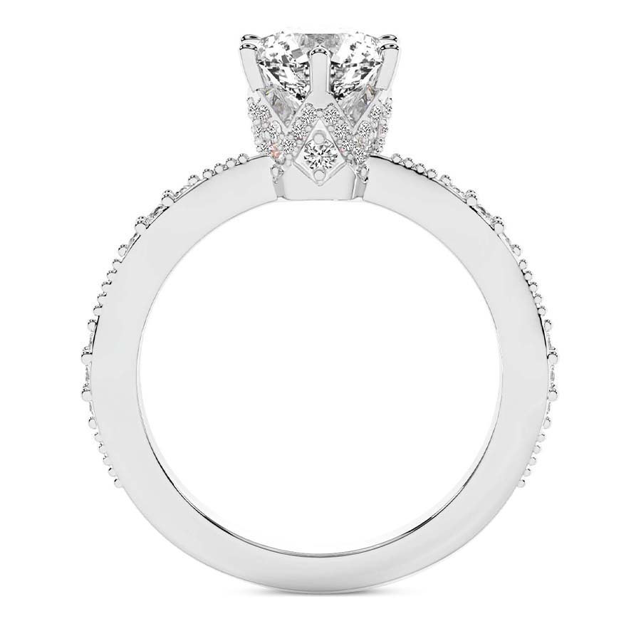 Theodora Six Prong Side Stone Lab Diamond Ring