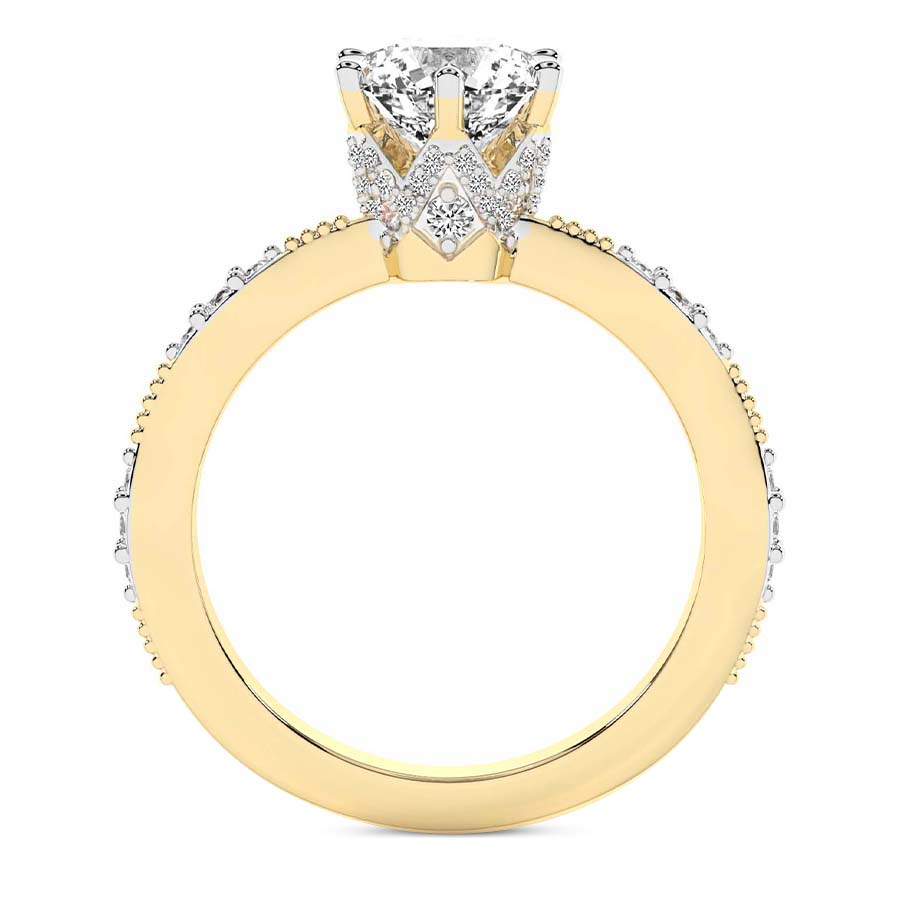 Theodora Six Prong Side Stone Lab Diamond Ring