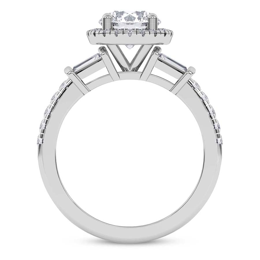 Pre-Designed Liora Cascade Halo Lab Diamond Ring