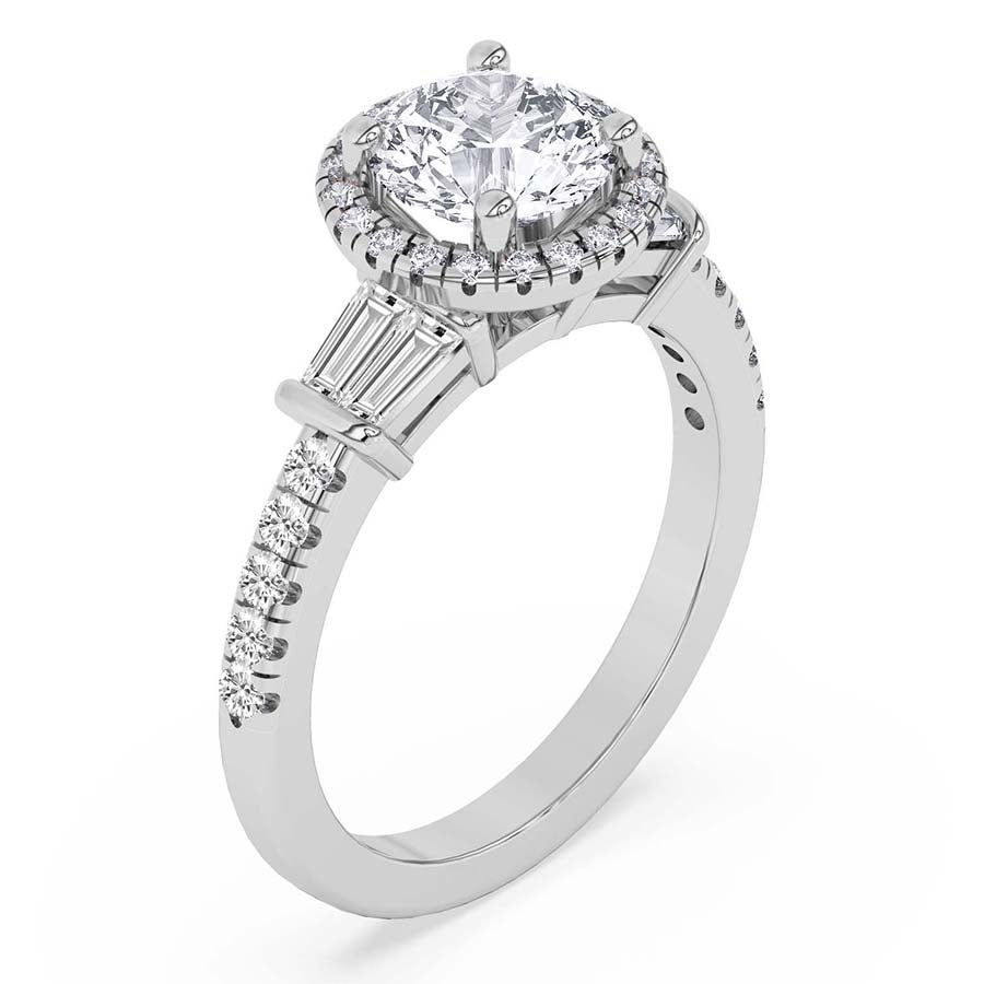 Pre-Designed Liora Cascade Halo Lab Diamond Ring