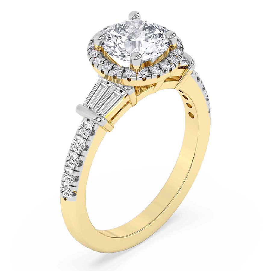 Pre-Designed Liora Cascade Halo Lab Diamond Ring