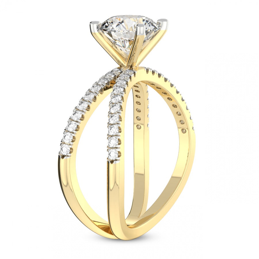 Cushion Cut Dakota Criss Cross Lab Diamond Ring