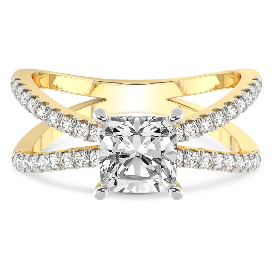 Cushion Cut Dakota Criss Cross Lab Diamond Ring