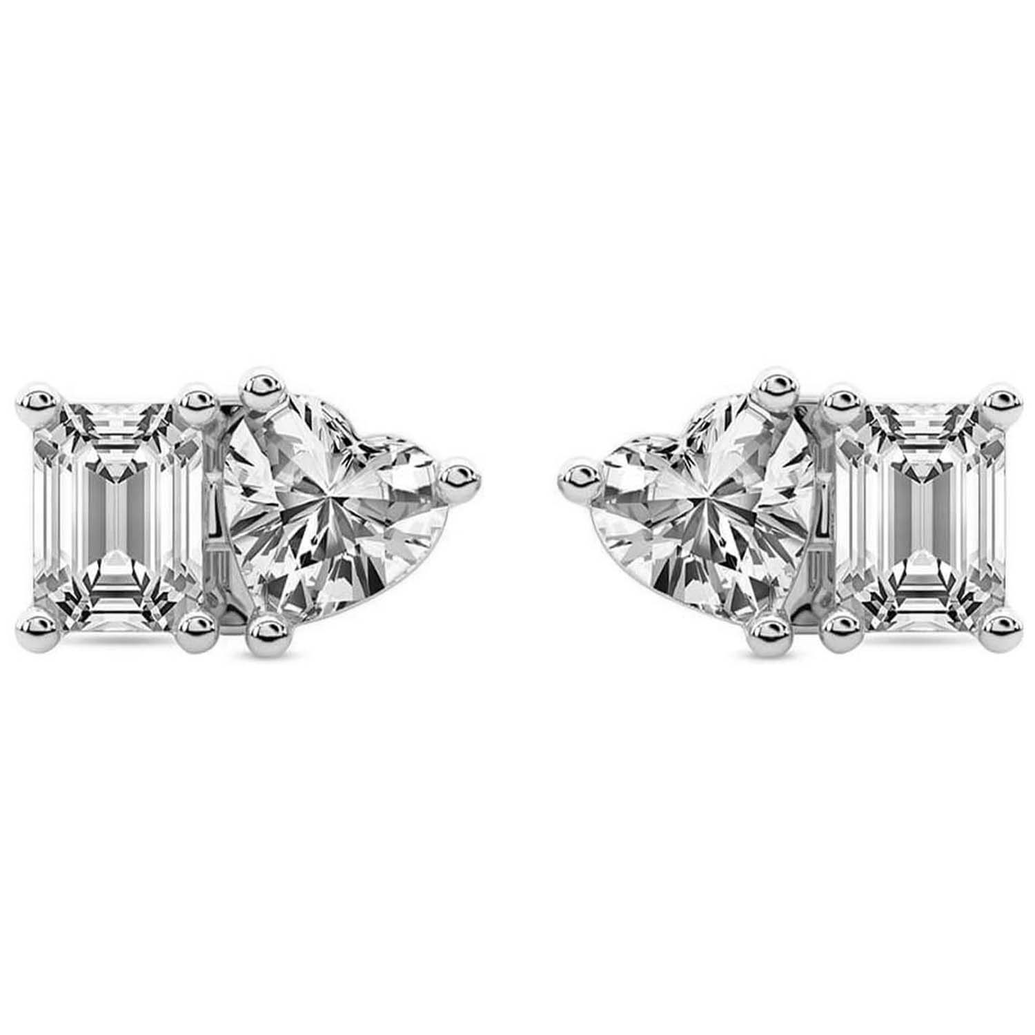 Divine Double Flame Lab Diamond Stud Earrings