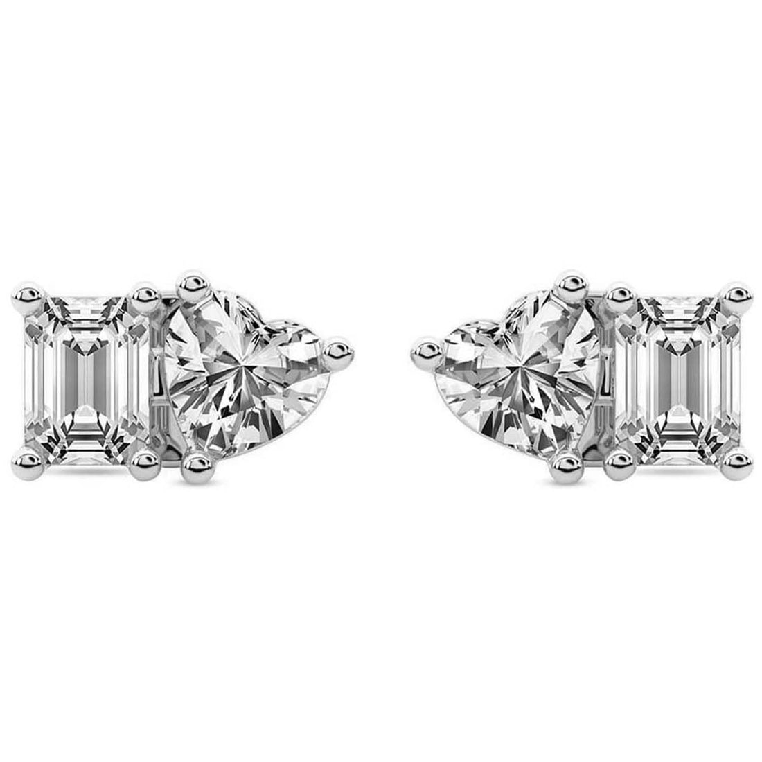 Divine Double Flame Lab Diamond Stud Earrings
