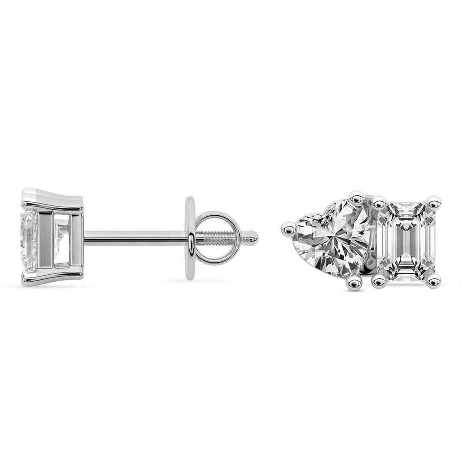 Divine Double Flame Lab Diamond Stud Earrings