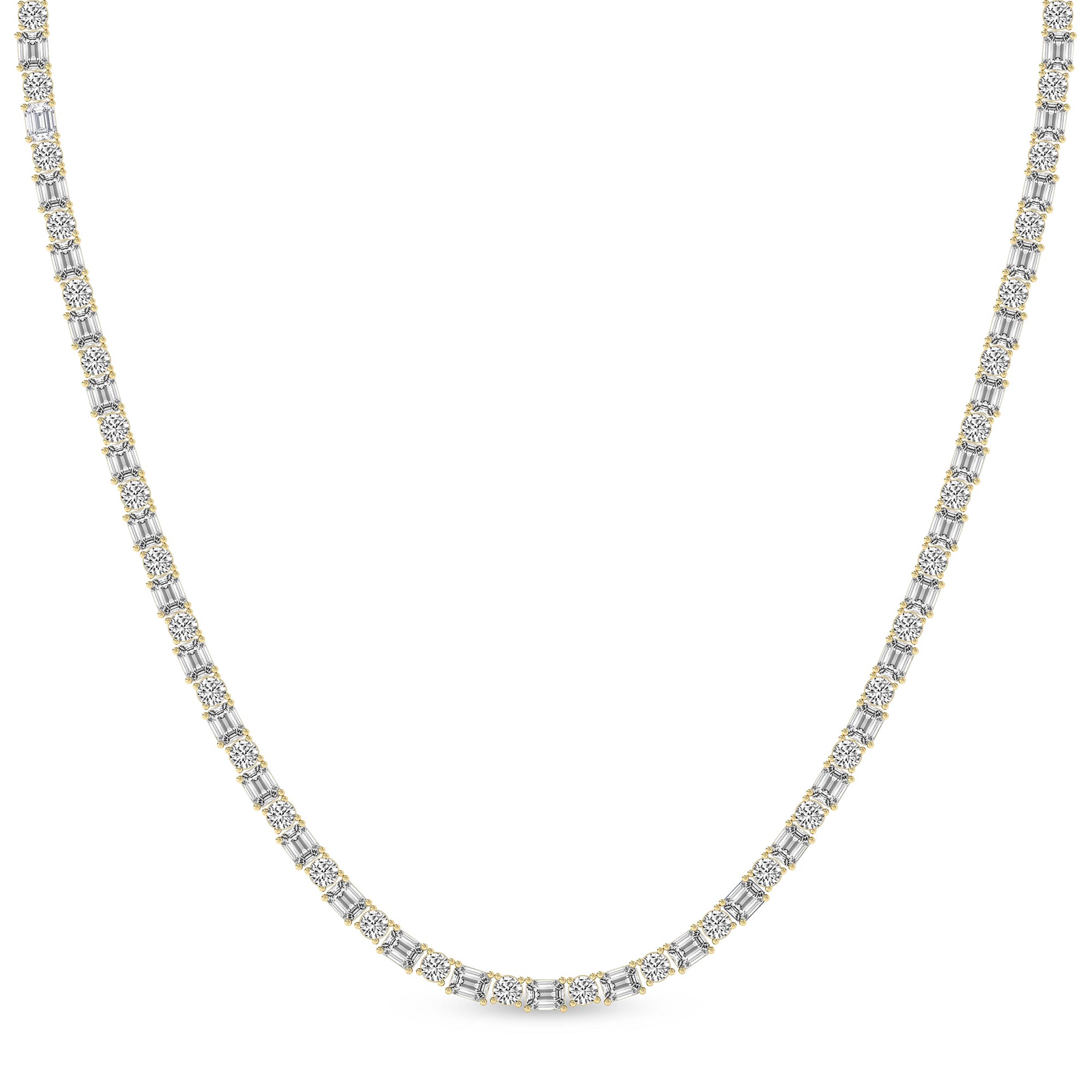 Emerald Elegance Lab Diamond Tennis Necklace