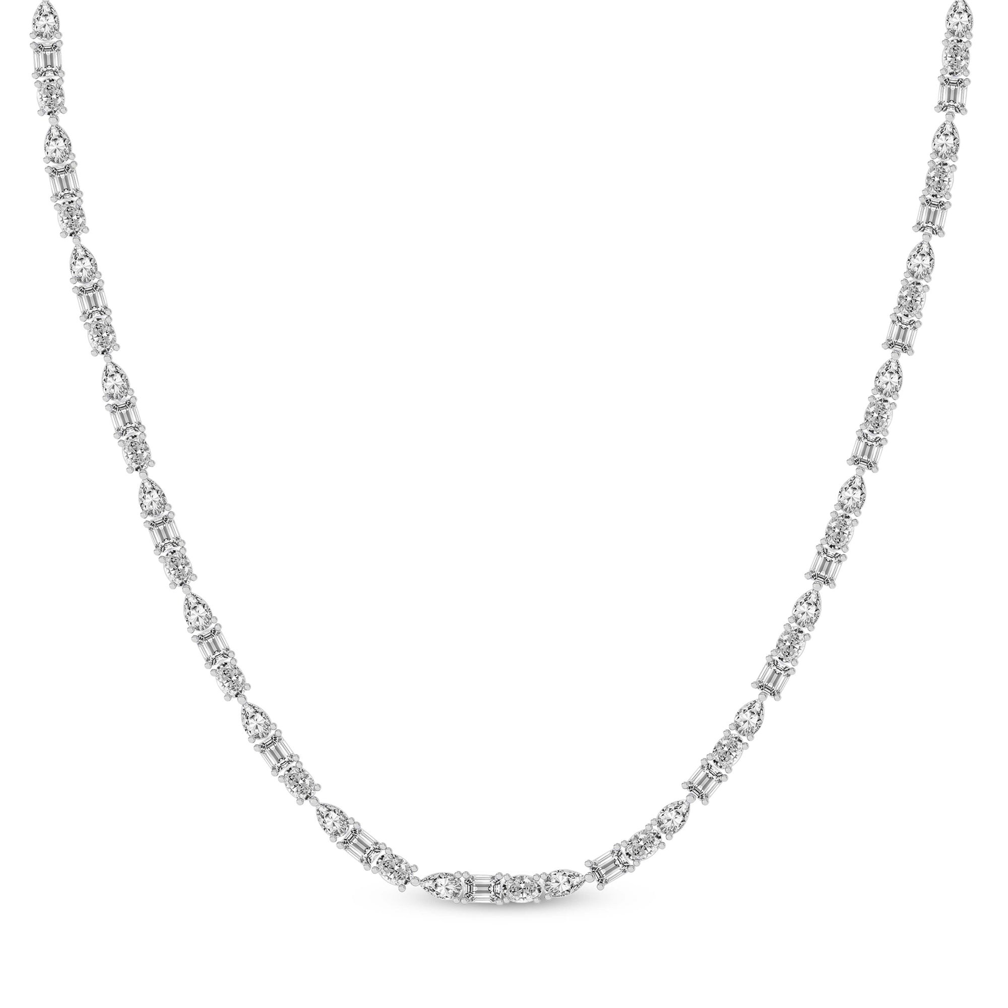 Multi-Shape Lab Diamond Tennis Necklace