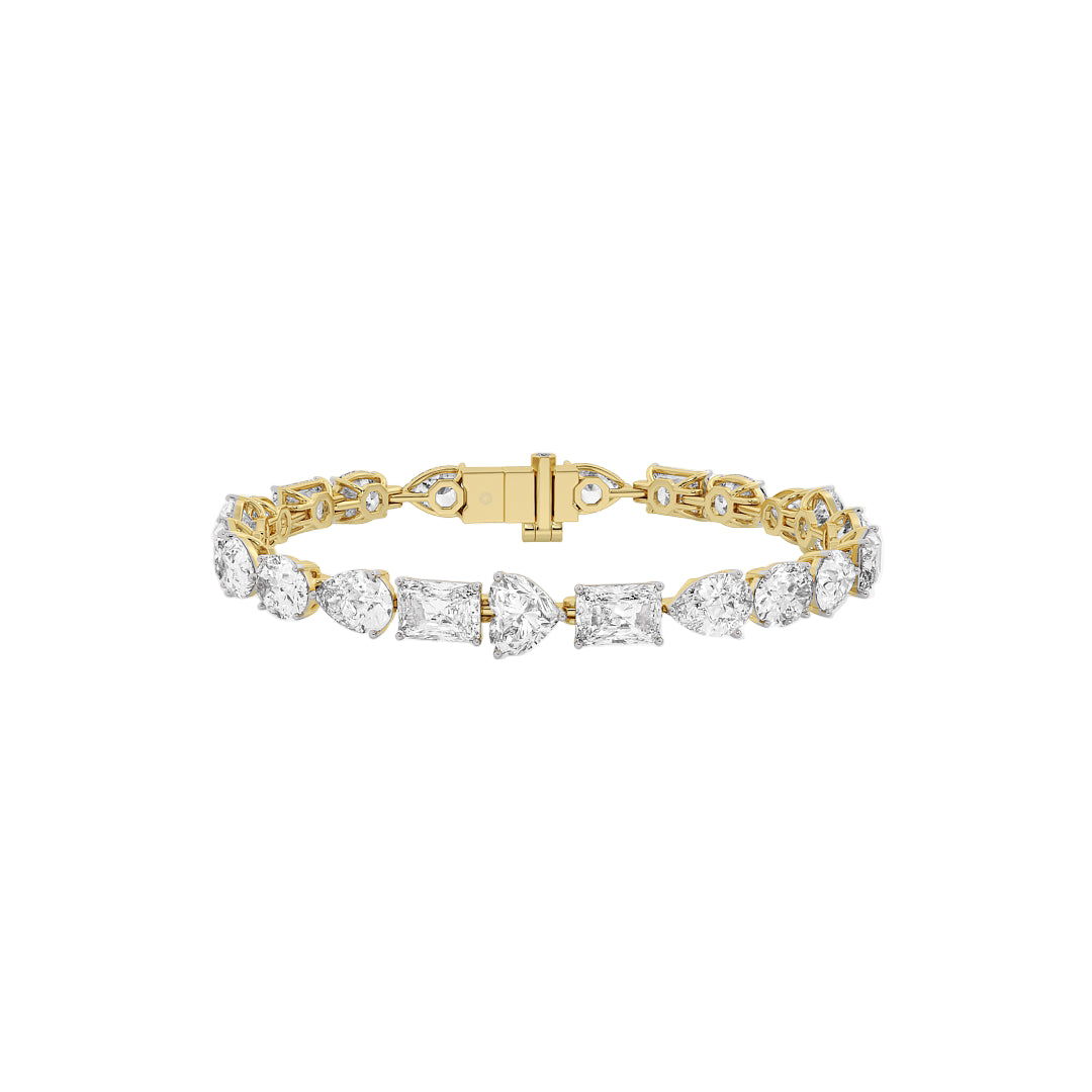 Multi-Shape Fancy Lab Grown Diamond Tennis Bracelet