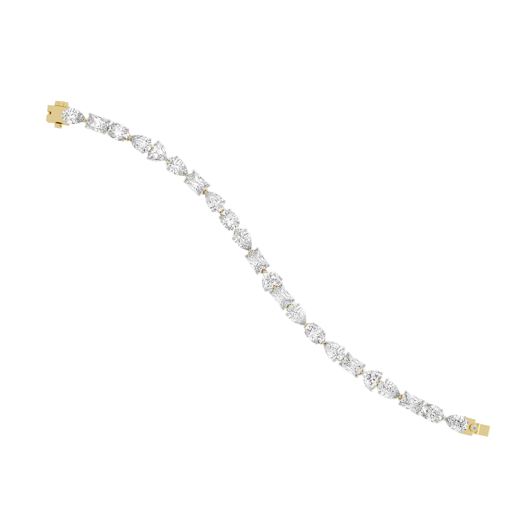 Multi-Shape Fancy Lab Grown Diamond Tennis Bracelet