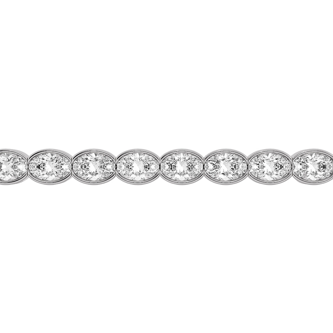 Classic Bezel Oval Cut Lab Grown Diamond Tennis Bracelet