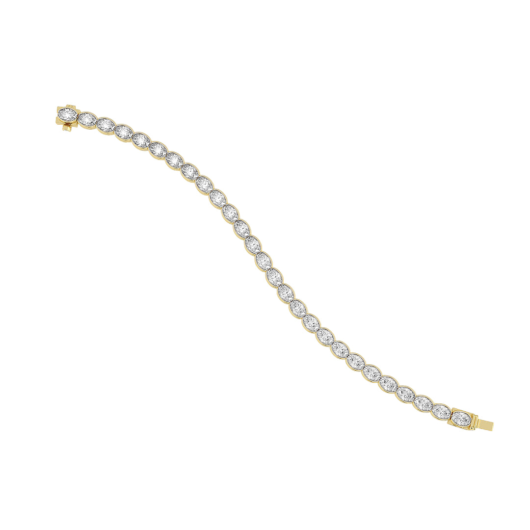 Classic Bezel Oval Cut Lab Grown Diamond Tennis Bracelet