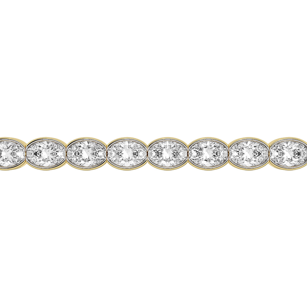 Classic Bezel Oval Cut Lab Grown Diamond Tennis Bracelet