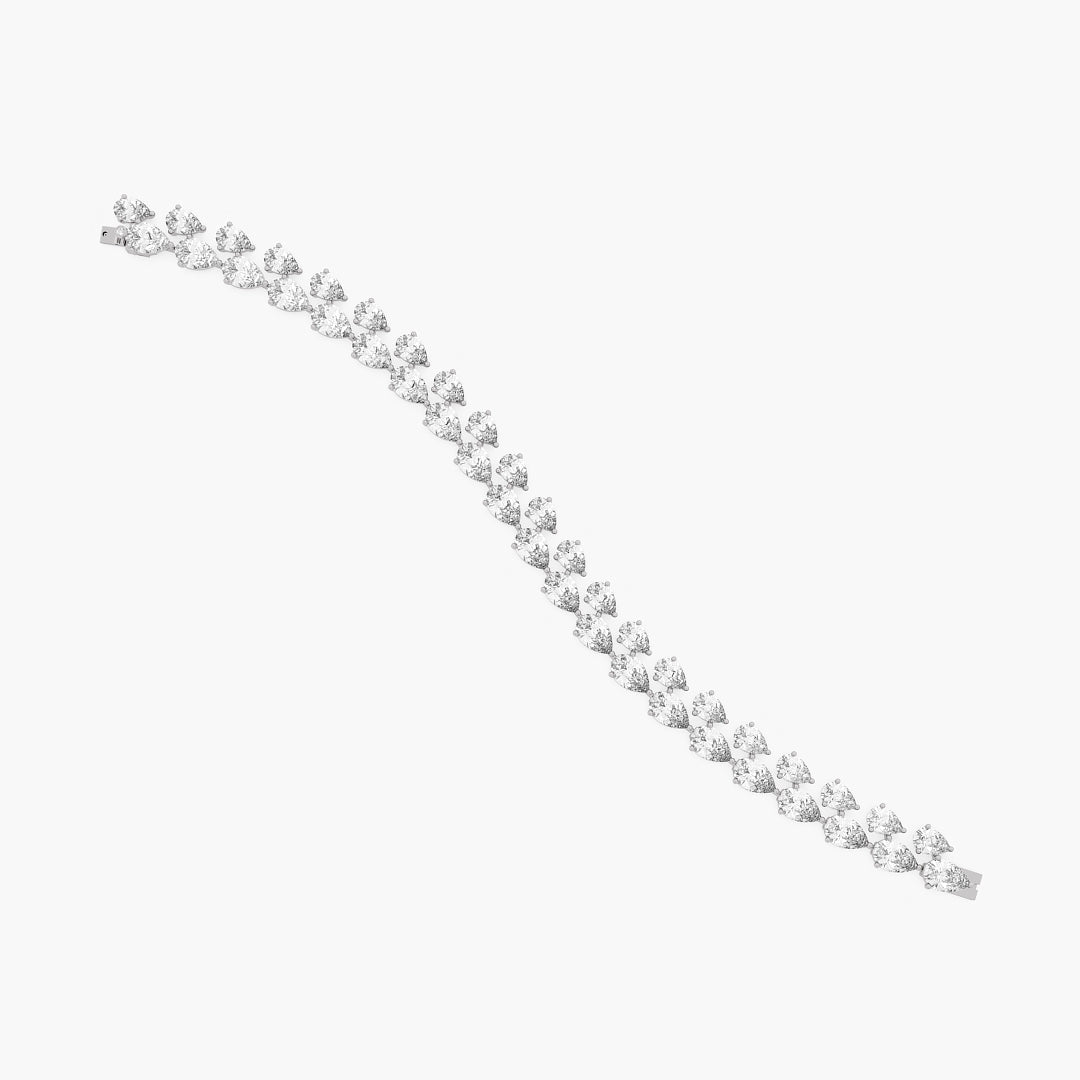 Classic Pear Lab Grown Diamond Tennis Bracelet in 18K White Gold