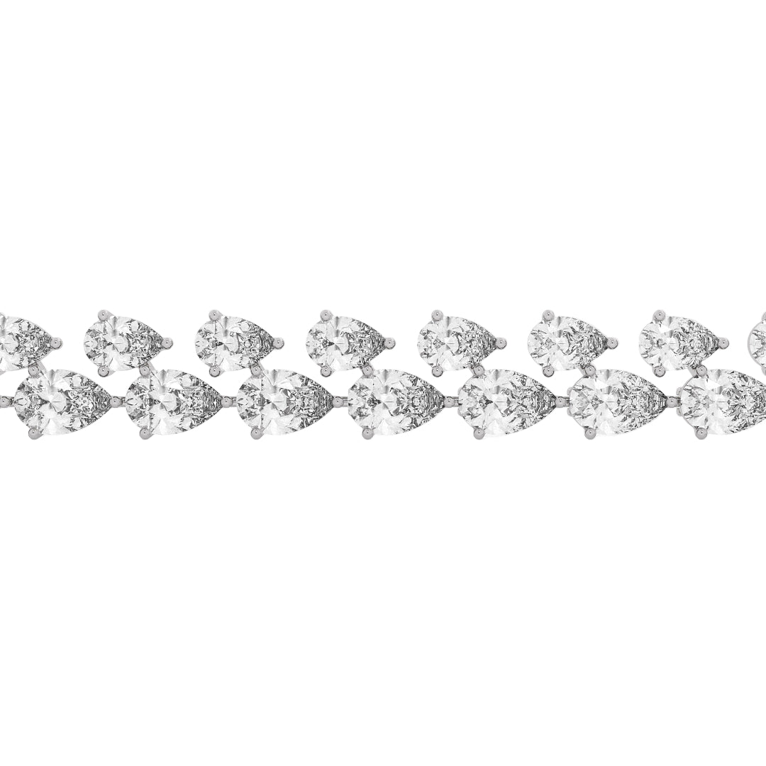 Classic Pear Lab Grown Diamond Tennis Bracelet in 18K White Gold