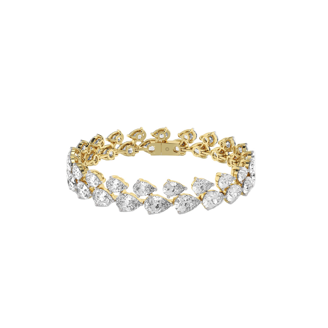 Classic Pear Lab Grown Diamond Tennis Bracelet in 18K White Gold