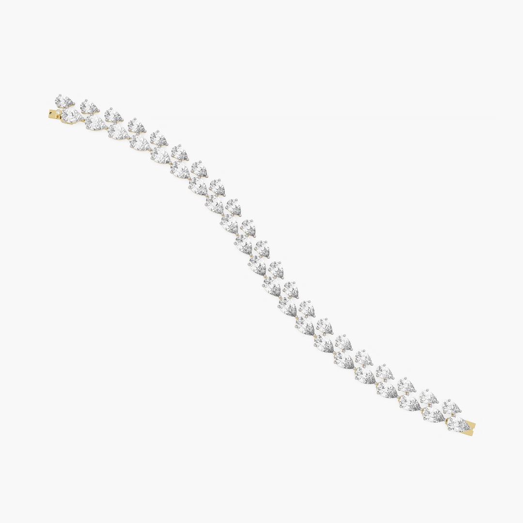 Classic Pear Lab Grown Diamond Tennis Bracelet in 18K White Gold
