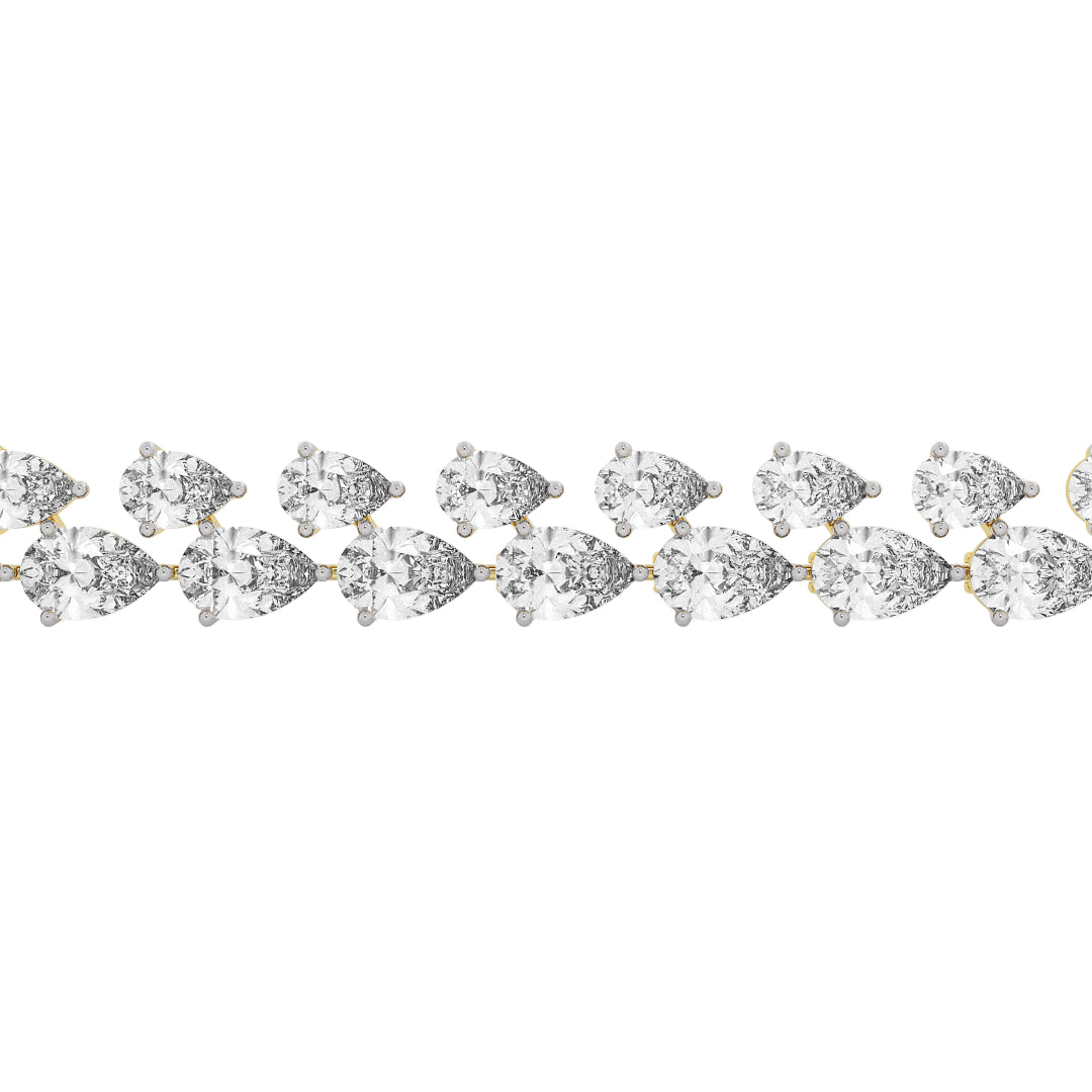 Classic Pear Lab Grown Diamond Tennis Bracelet in 18K White Gold