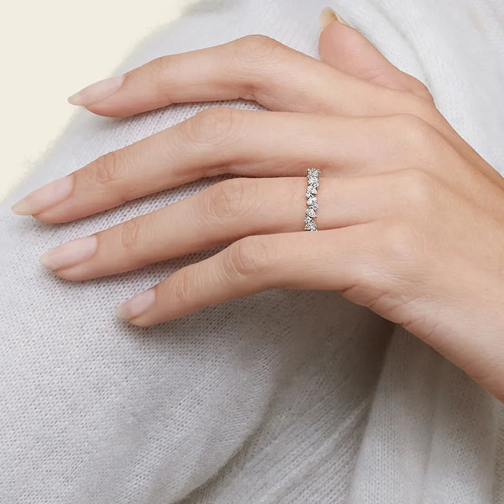 Olivetta Half Coverage Lab Diamond Ring