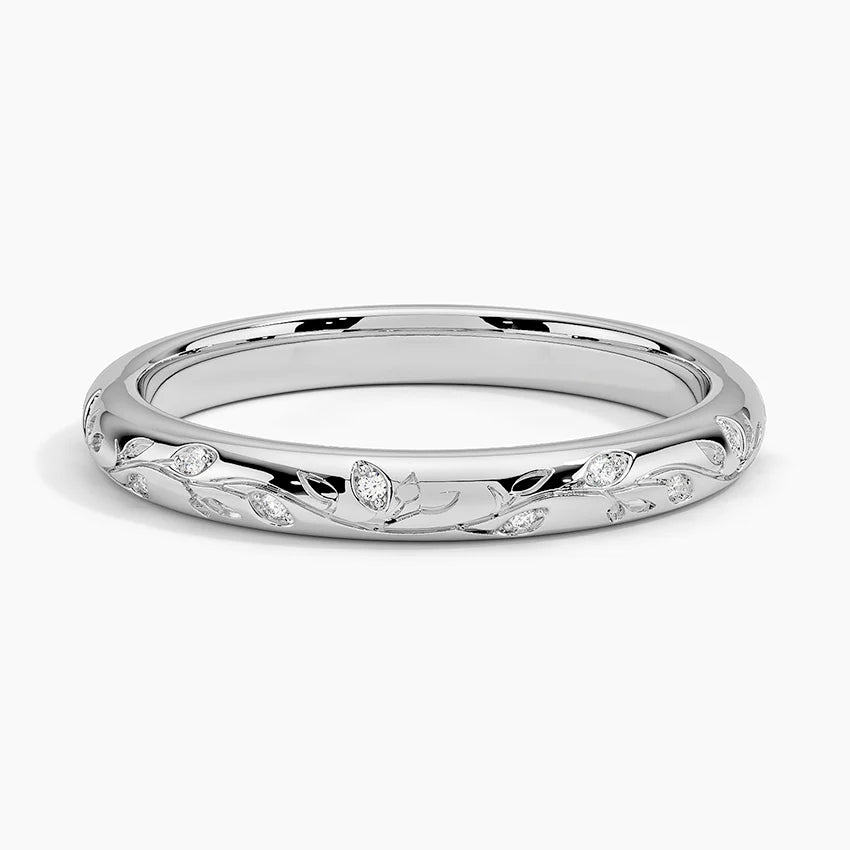 Verdure Engraved Diamond Ring