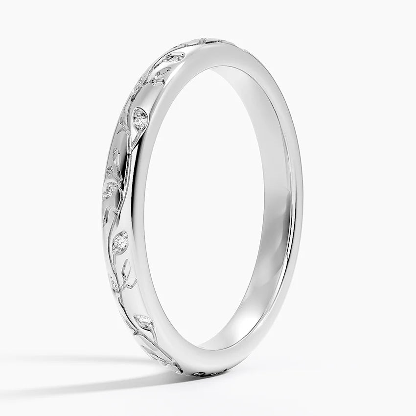 Verdure Engraved Diamond Ring