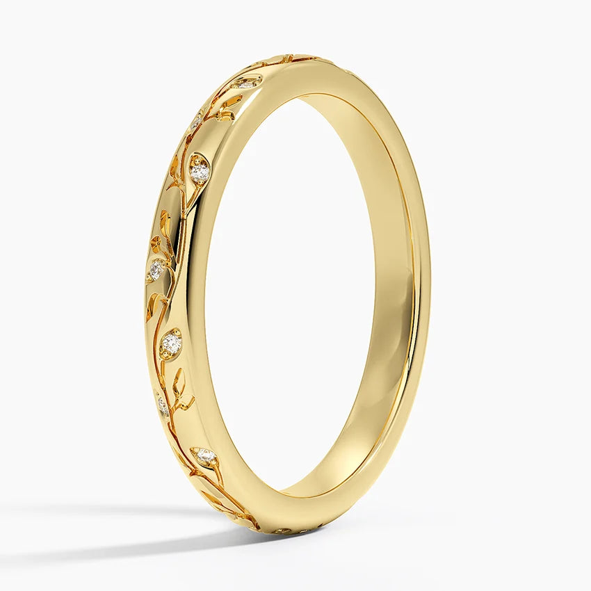 Verdure Engraved Diamond Ring