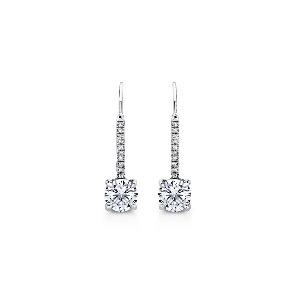 Chelsea Round Brilliant Leverback Earrings