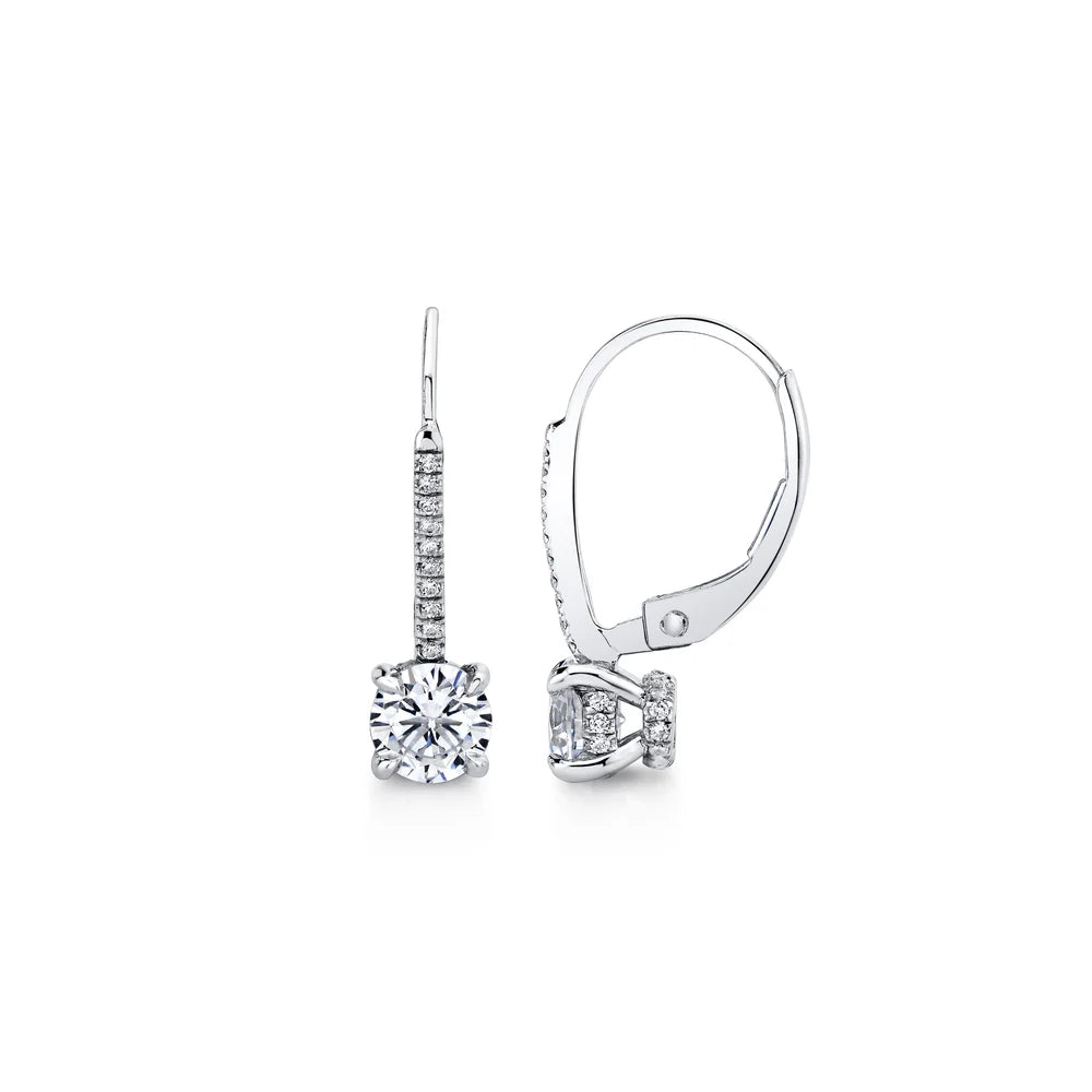 Chelsea Round Brilliant Leverback Earrings