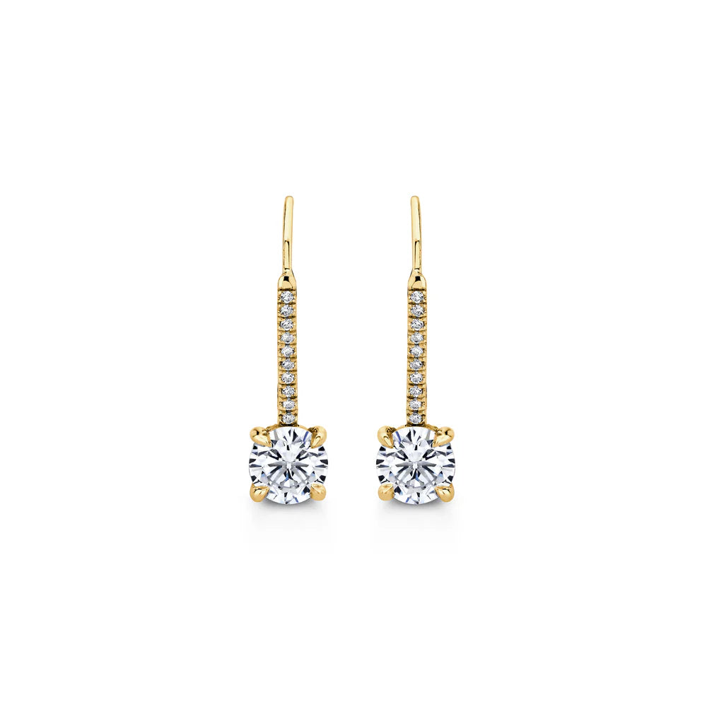 Chelsea Round Brilliant Leverback Earrings