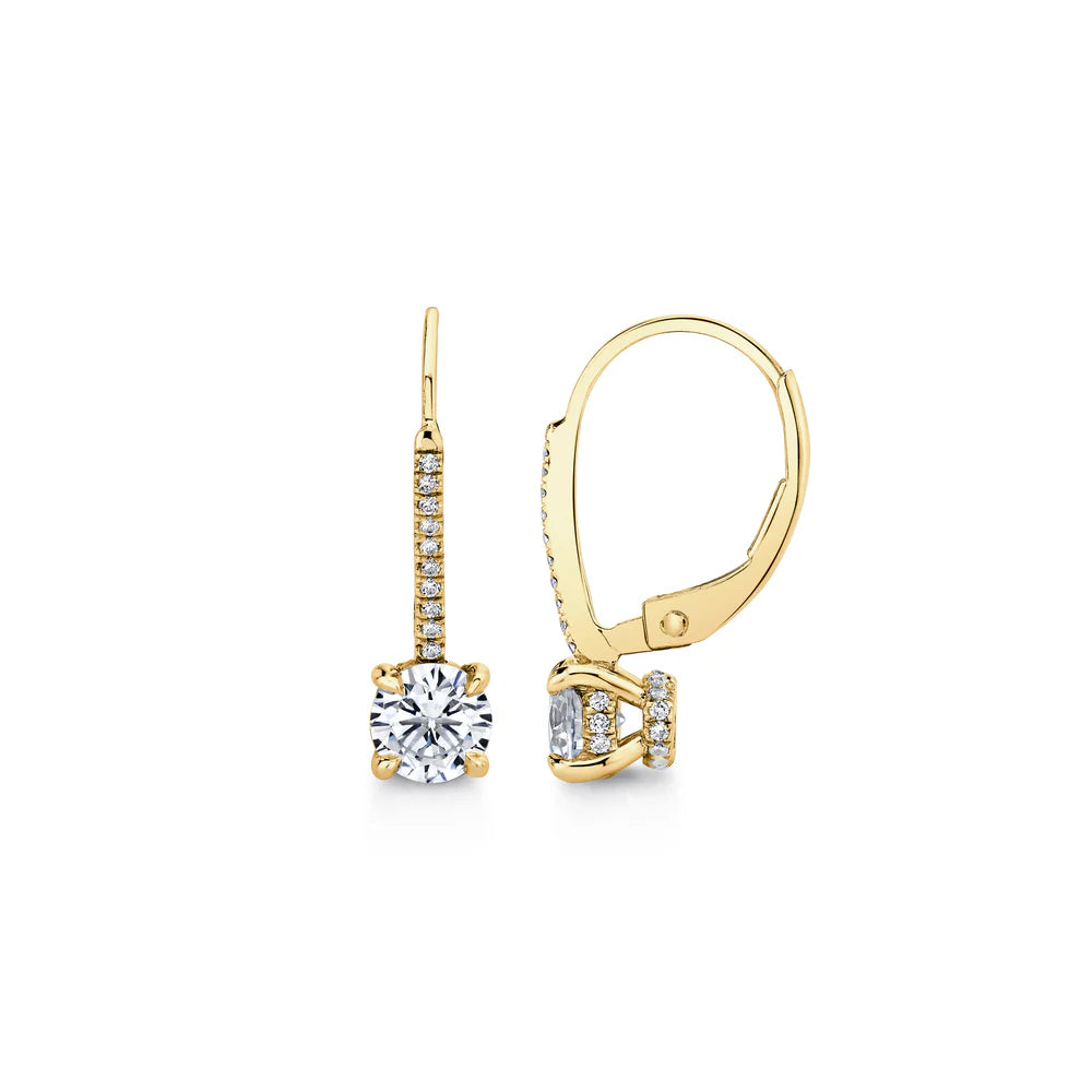 Chelsea Round Brilliant Leverback Earrings