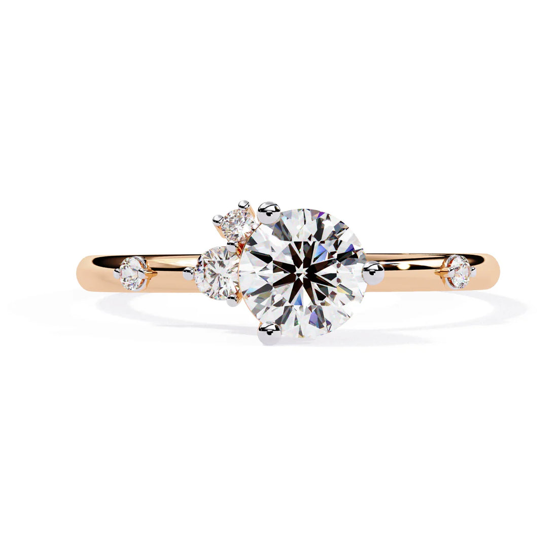 Classic Round Solitaire Engagement Ring with Rubies