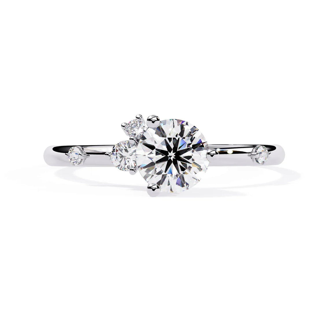 Classic Round Solitaire Engagement Ring with Rubies