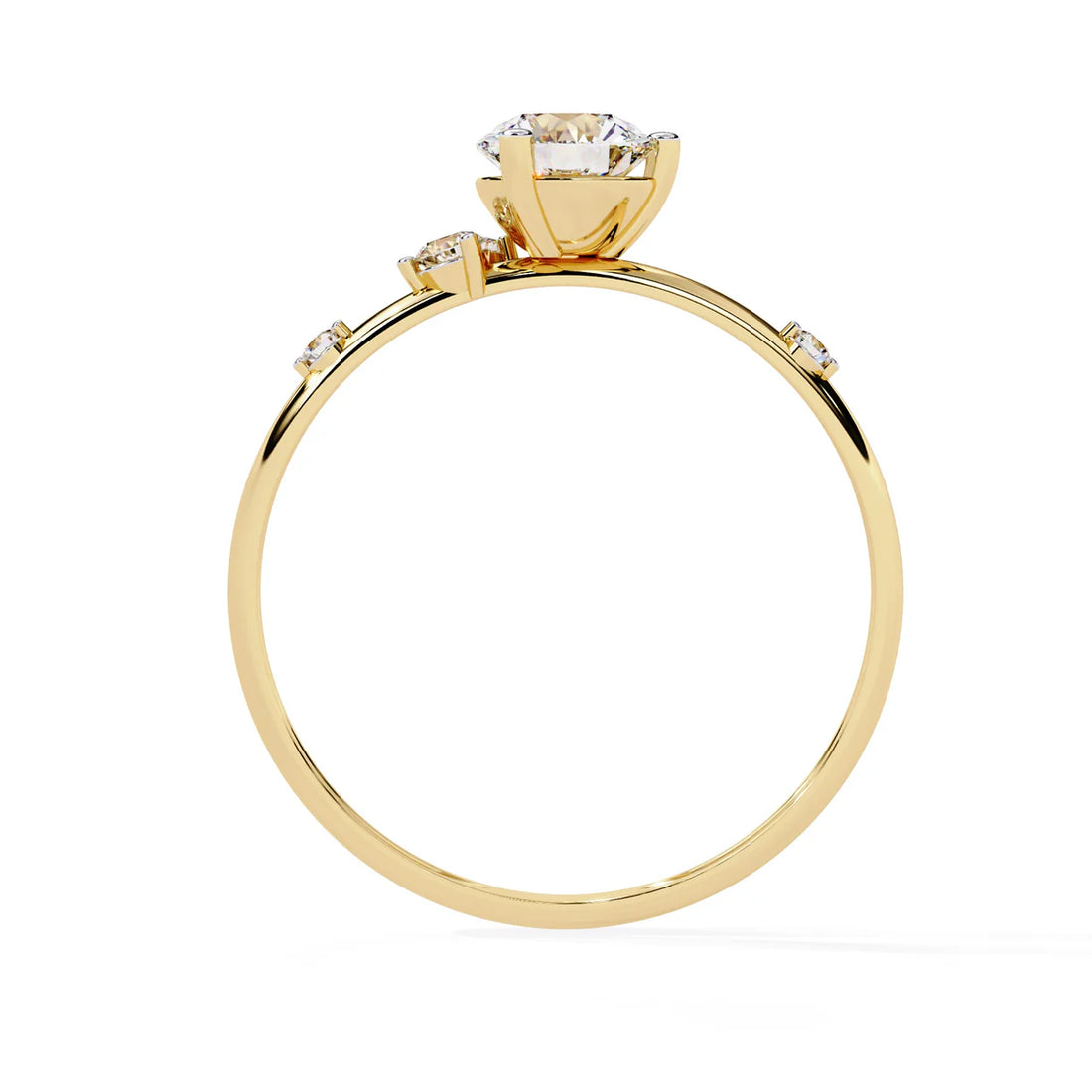 Classic Round Solitaire Engagement Ring with Rubies
