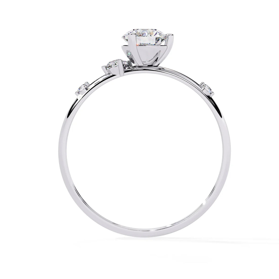 Classic Round Solitaire Engagement Ring with Rubies
