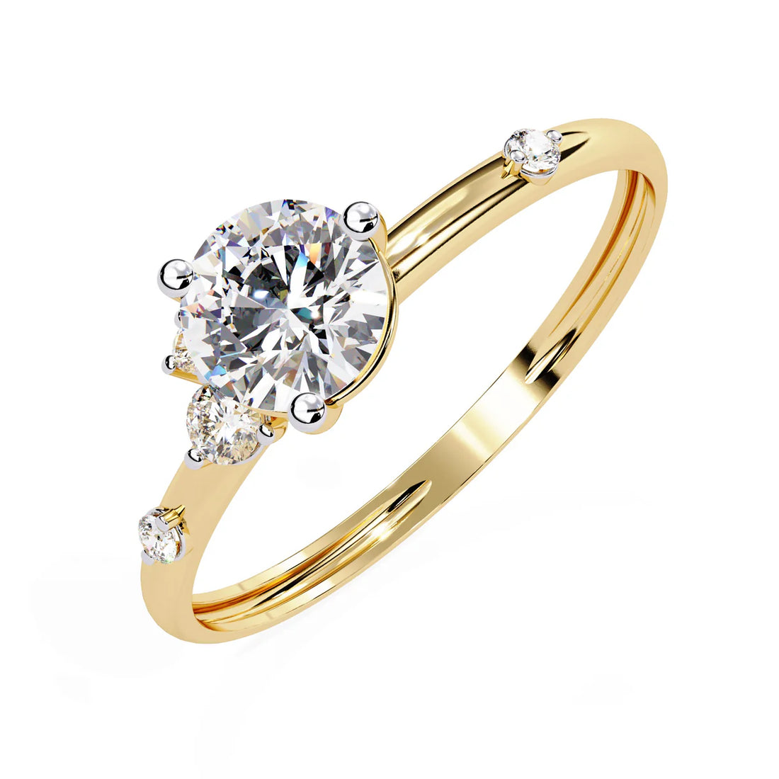Classic Round Solitaire Engagement Ring with Rubies