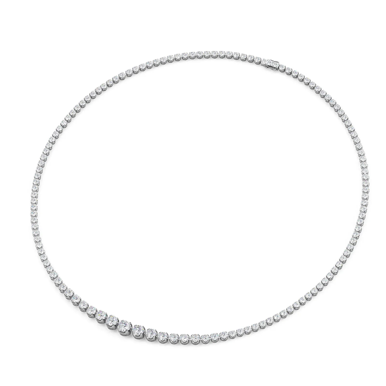 Graduated  Lab Grown Diamond Tennis Necklace