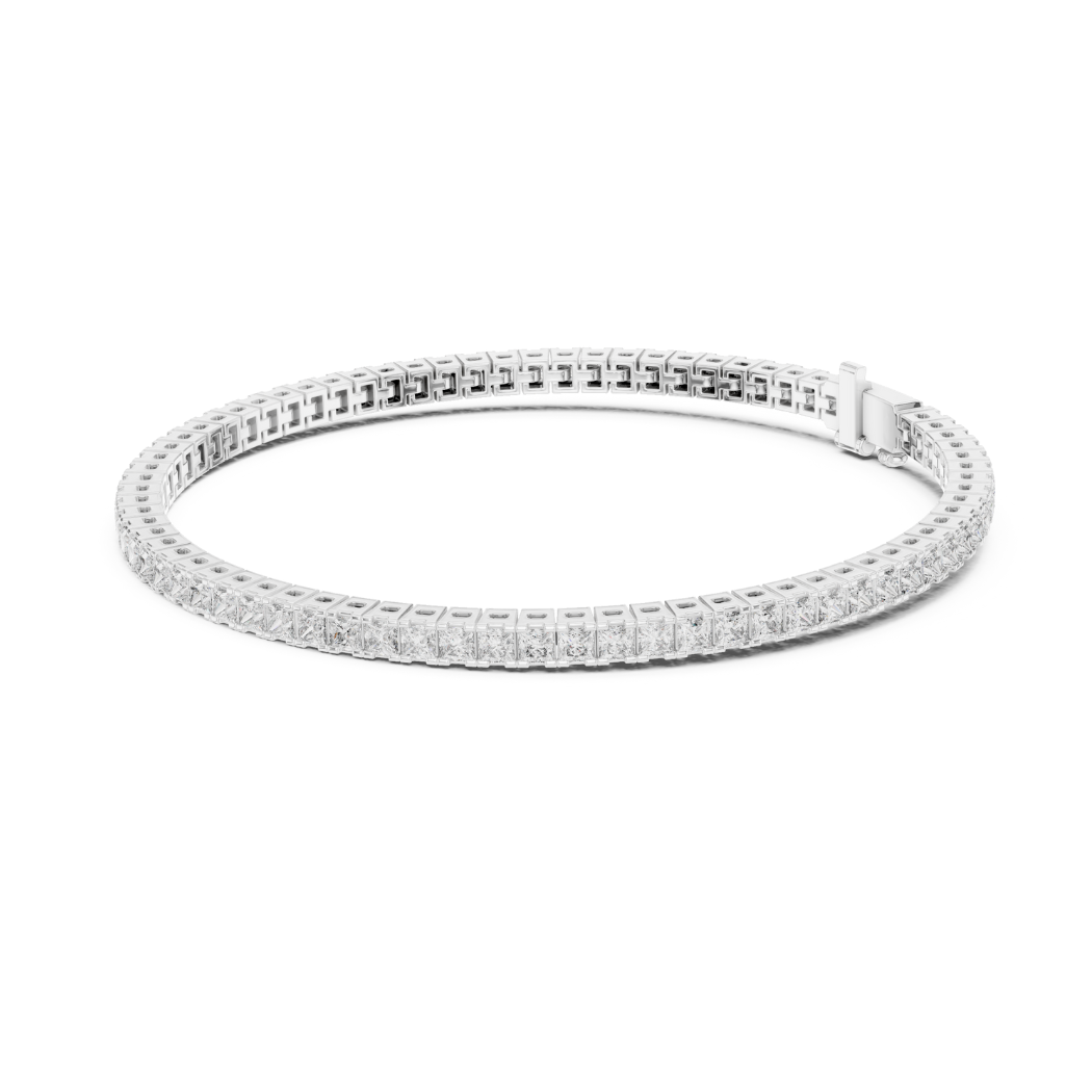 Princess-Cut Diamond Tennis Bracelet