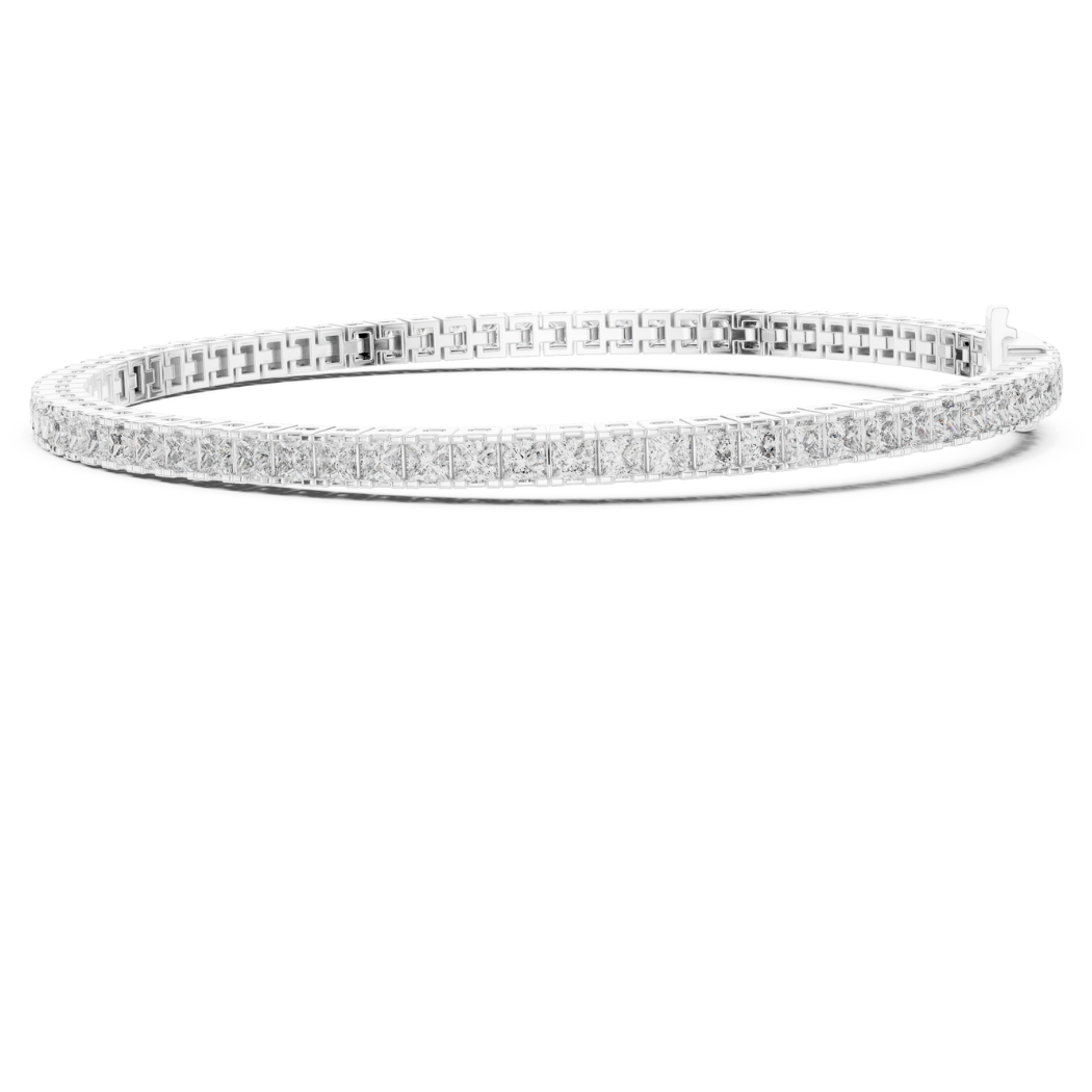 Princess-Cut Diamond Tennis Bracelet