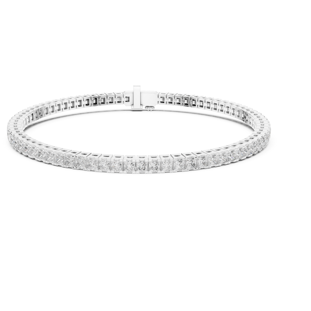 Princess-Cut Diamond Tennis Bracelet