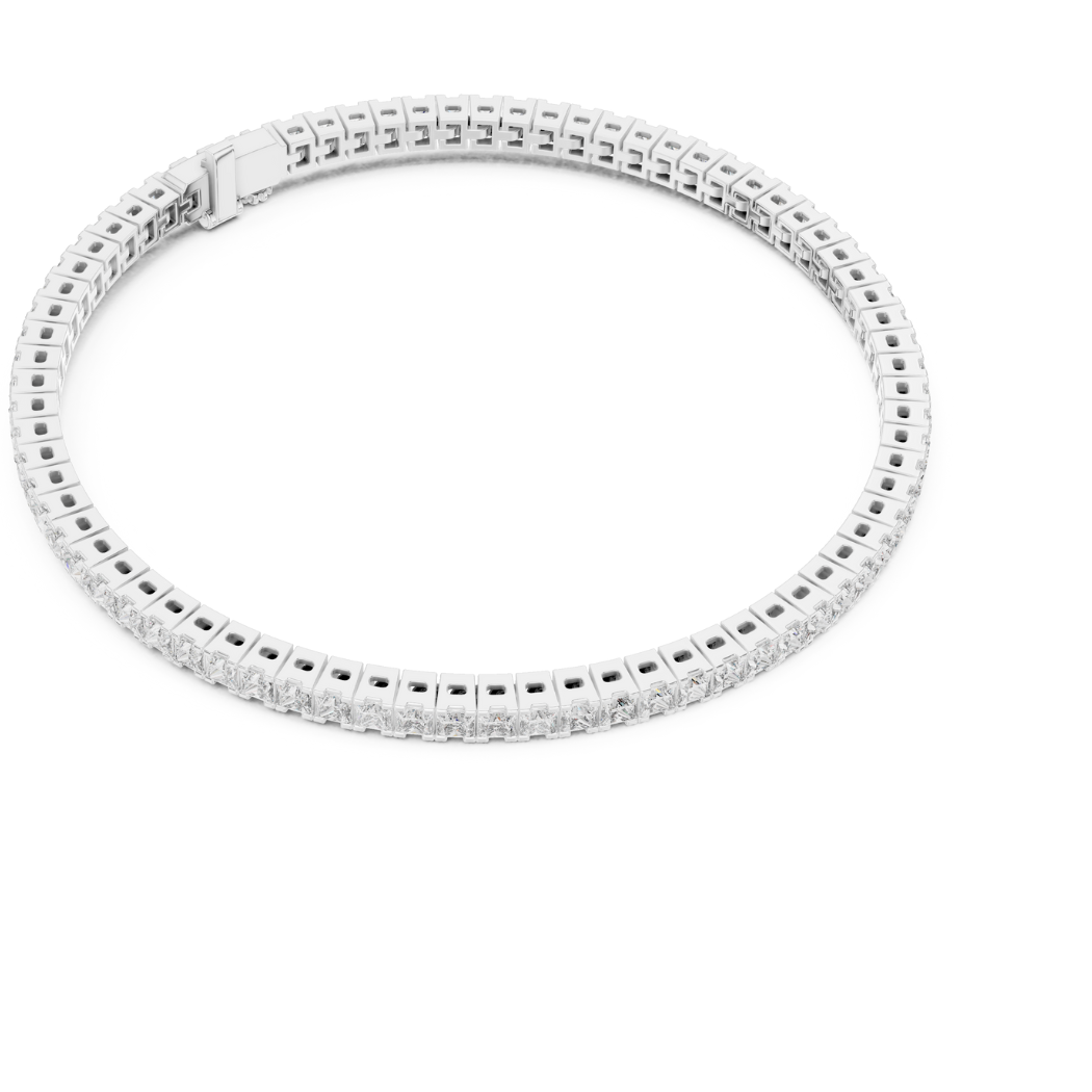 Princess-Cut Diamond Tennis Bracelet