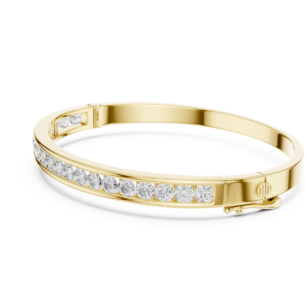 Round-Cut Diamond Bangle Bracelet