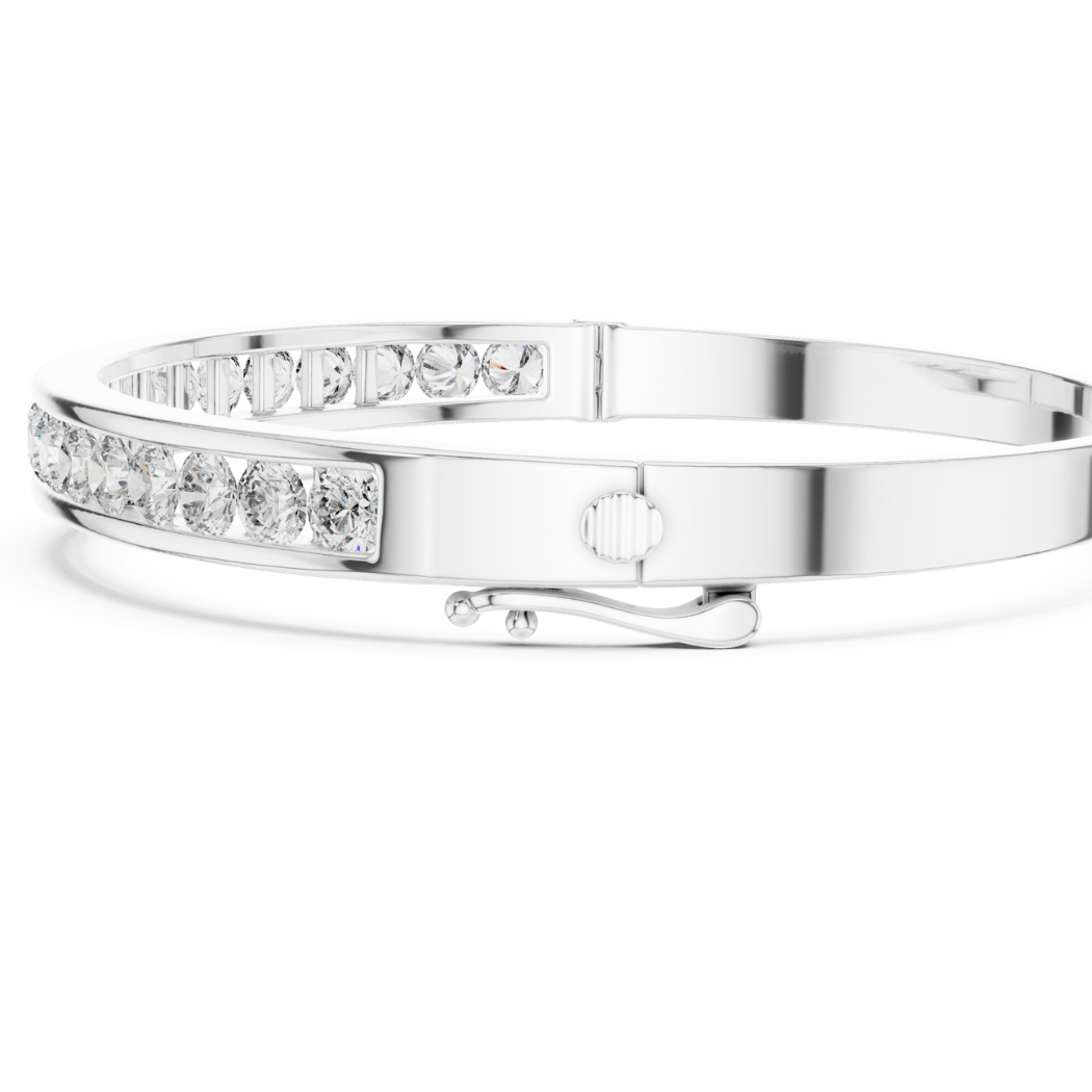Round-Cut Diamond Bangle Bracelet