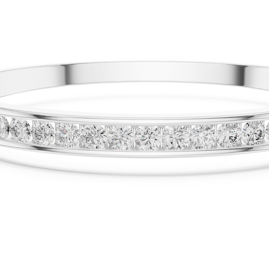 Round-Cut Diamond Bangle Bracelet