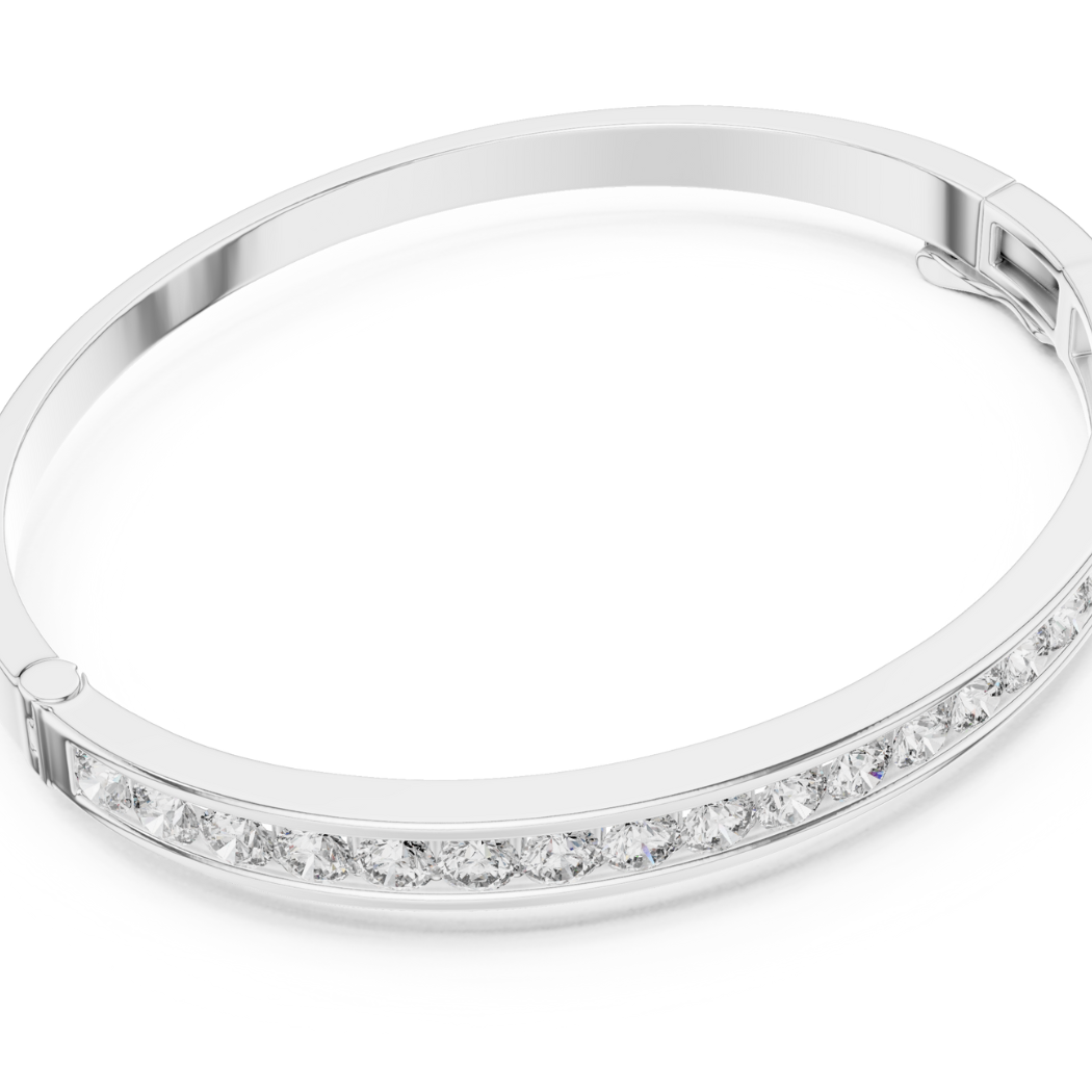 Round-Cut Diamond Bangle Bracelet