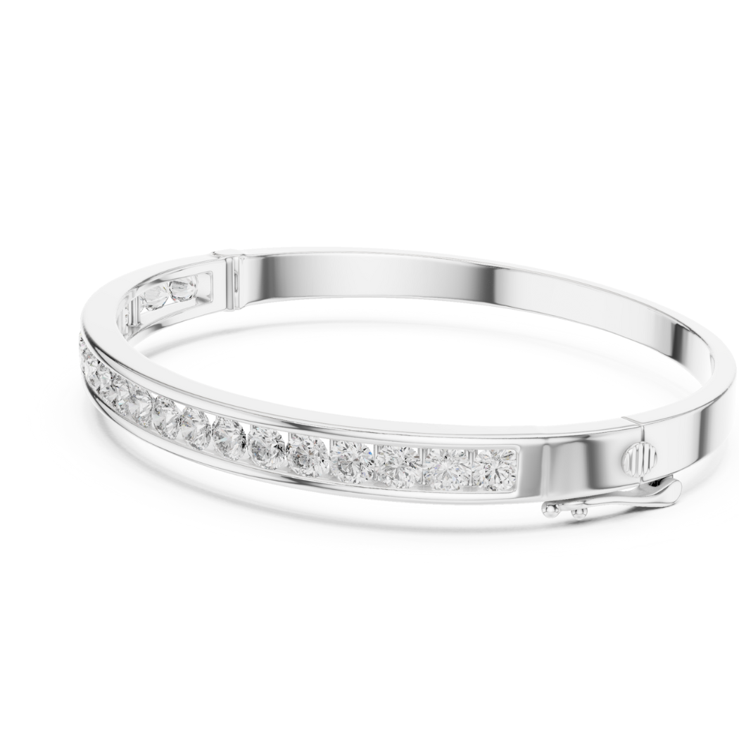 Round-Cut Diamond Bangle Bracelet