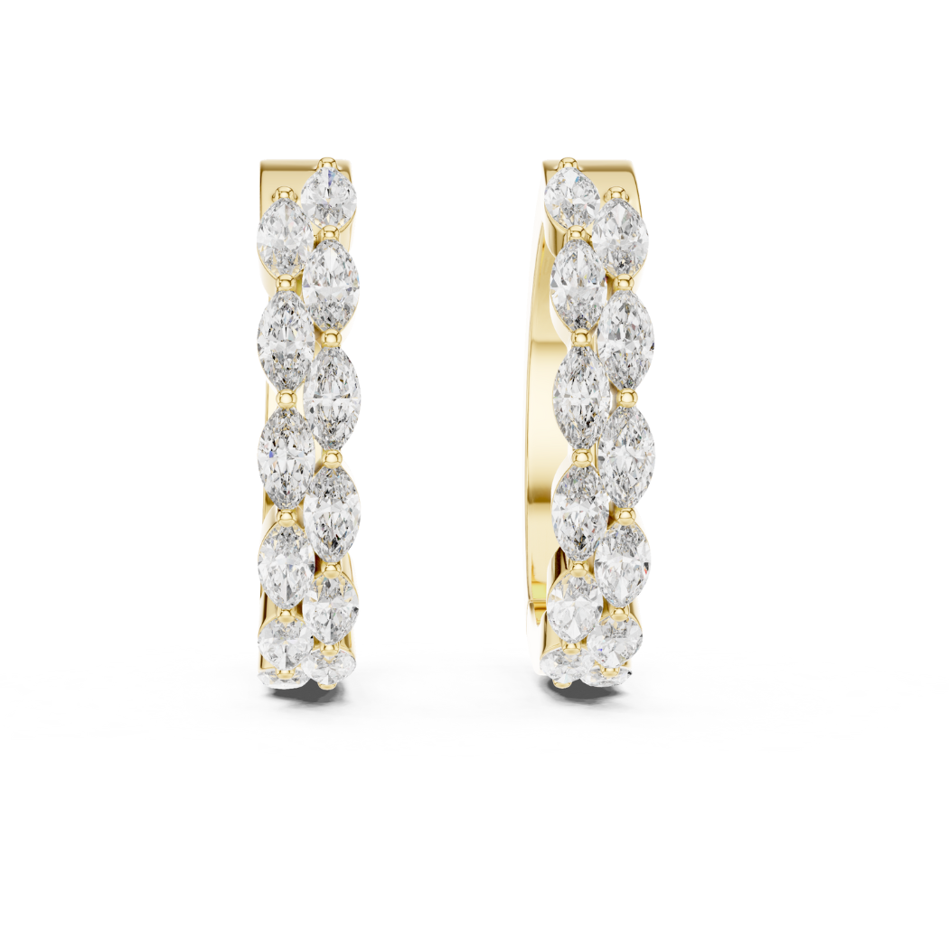 Marquise-Cut Diamond Inside-Out Hoop Earrings