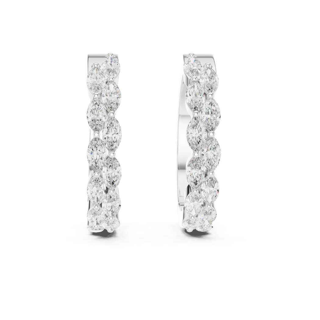Marquise-Cut Diamond Inside-Out Hoop Earrings