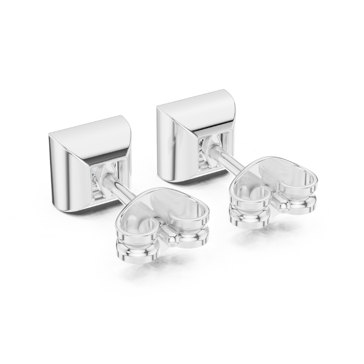 Modern Princess-Cut Diamond Stud Earrings