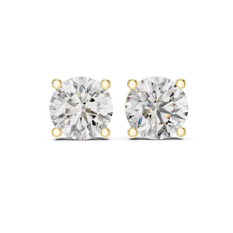 Round Solitaire Diamond Stud Earrings